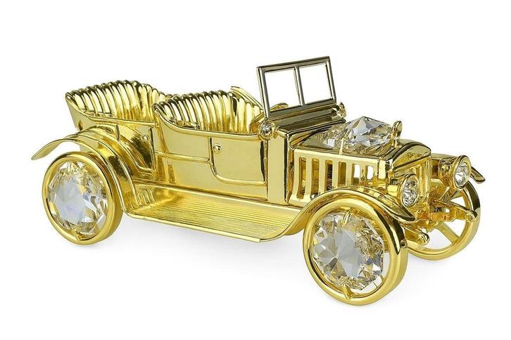 Auto versierd met Swarovski-kristallen 24-karaats verguld, Huis en Inrichting, Woonaccessoires | Overige, Nieuw, Ophalen of Verzenden