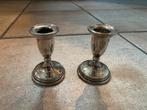 Verzilverde kandelaars 2x, Antiek en Kunst, Ophalen of Verzenden, Zilver