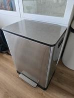 Prullenbak RVS 2x30L met Pedaal, Ophalen, Gebruikt, Met pedaal, 50 tot 75 cm
