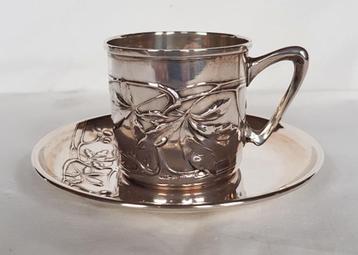 Art Nouveau Mokkatas - Zilver. beschikbaar voor biedingen