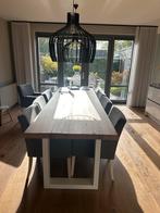 8 Donkergrijze Eetkamerstoelen - Gebruikt, Antiek en Kunst, Antiek | Meubels | Stoelen en Banken, Ophalen of Verzenden