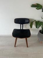 Set van 4 Dutchbone Blackwood designer stoelen - leer/hout, Ophalen, Zwart, Hout, Zo goed als nieuw