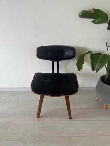 Set van 4 Dutchbone Blackwood designer stoelen - leer/hout beschikbaar voor biedingen