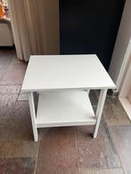 Witte Bijzettafel met Plank, Huis en Inrichting, Tafels | Bijzettafels, Vierkant, 55 tot 75 cm, Zo goed als nieuw, Hout