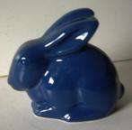 Konijn Aardewerk Beeldje Blauw Figuur, Ophalen of Verzenden, Zo goed als nieuw, Dier