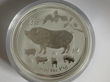 kilo munt zilver lunar 2 varken 2019 beschikbaar voor biedingen