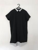 Zara Basic zwarte ruime jurk met blouse effect egf kraag wit, Zara, Gedragen, Maat 38/40 (M), Ophalen of Verzenden