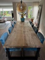 Eleonora, mangohouten tafel met industrieel onderstel, Huis en Inrichting, Tafels | Eettafels, Ophalen, Gebruikt, 100 tot 150 cm
