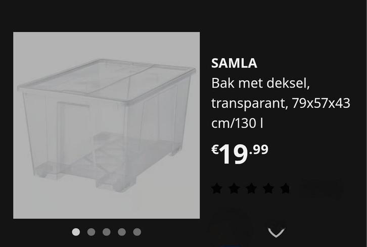 Opberg bak met deksel en wielen. 130 L. lees beschrijving, Doe-het-zelf en Verbouw, Kratten en Dozen, Bak of Kist, 75 tot 100 cm