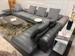 Minotti Freeman modulaire hoekbank stof G / leder Aspen, Metaal, 125 cm of meer, Ophalen of Verzenden, Zo goed als nieuw