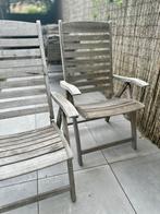 6 teakhouten stoelen met kussens, Ophalen, Zo goed als nieuw