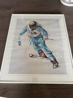 Twan van de Vorstenbosch schilderij Skiër, Huis en Inrichting, Woonaccessoires | Schilderijen, Tekeningen en Foto's, Ophalen, Zo goed als nieuw