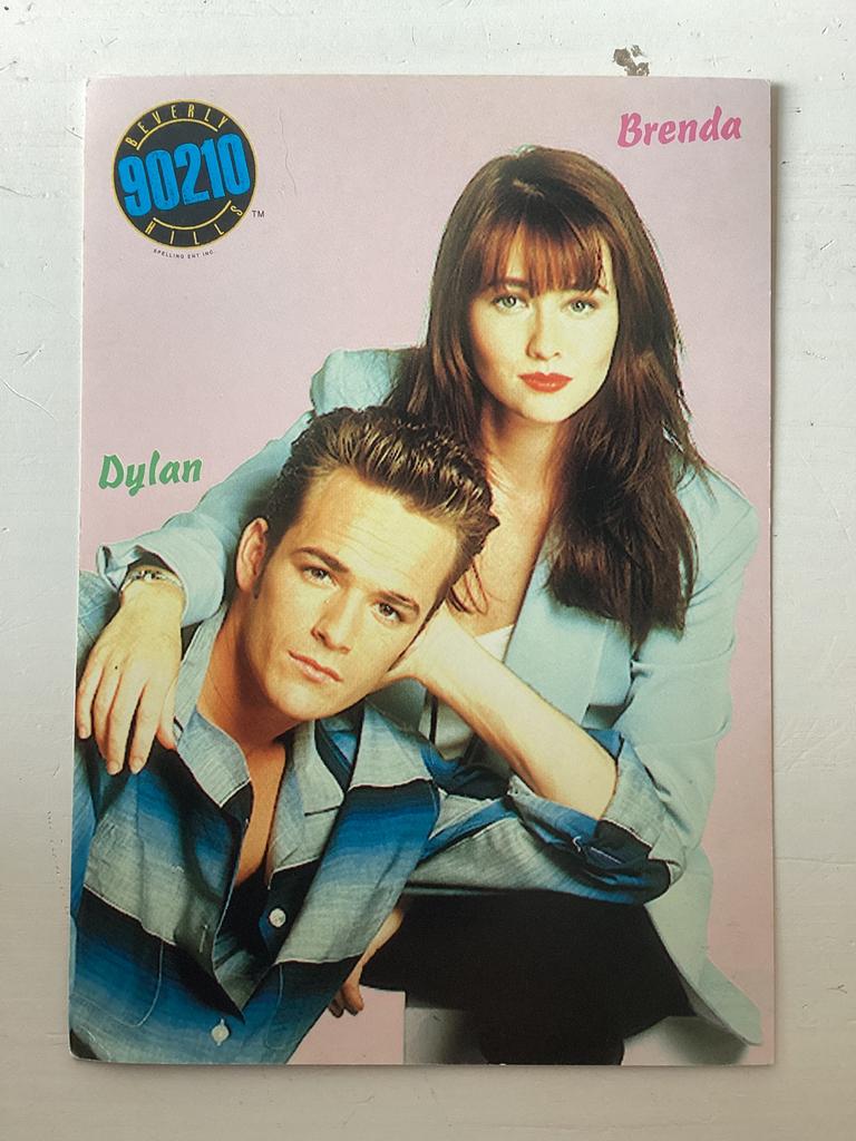 Stickerkaart Dylan & Brenda Beverly Hills 90210, Verzenden, Zo goed als nieuw, Tv, Foto of Kaart
