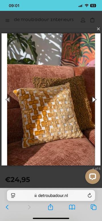 By-boo kussen mustard / geel 45x45 beschikbaar voor biedingen