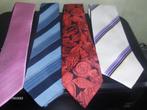 Vier Stropdassen- Twee van Polyester en twee van 100% Zijde., Ophalen of Verzenden, Zo goed als nieuw, Met patroon