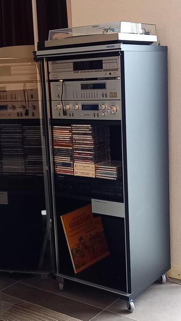 Vintage Pioneer Blue Line Meubel met 6 stuks apparatuur.  beschikbaar voor biedingen