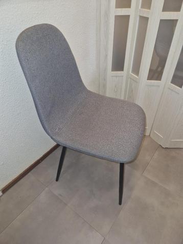 eetkamer stoel grijs stof zwarte poten zgan licht model beschikbaar voor biedingen
