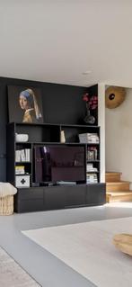 Wood tv kast zwart, Ophalen, Zo goed als nieuw, 200 cm of meer, 25 tot 50 cm