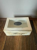 Riverdale klein houten opberg boks in het crème/ krijtverf., Sieraden, Tassen en Uiterlijk, Ophalen of Verzenden, Gebruikt, Beige