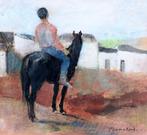 Jan Groenestein 1919-1971 , jongen op paard bij Spaans dorp., Antiek en Kunst, Ophalen