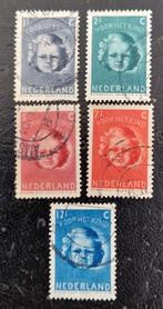Nederland 1945 - nvph 444-448- Kinderzegels, Postzegels en Munten, Postzegels | Nederland, Na 1940, Verzenden, Gestempeld