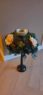Windlicht / bloemstuk op voet, Huis en Inrichting, Woonaccessoires | Kransen, Ophalen of Verzenden, Gebruikt