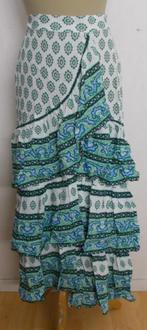 Prachtige boho groene maxi stroken print rok van Sandro! 36, Groen, Onder de knie, Zo goed als nieuw, Maat 36 (S)