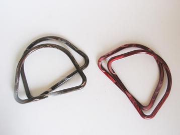 vintage kunststof gemêleerd handgreep tas bruin rood zgan. beschikbaar voor biedingen