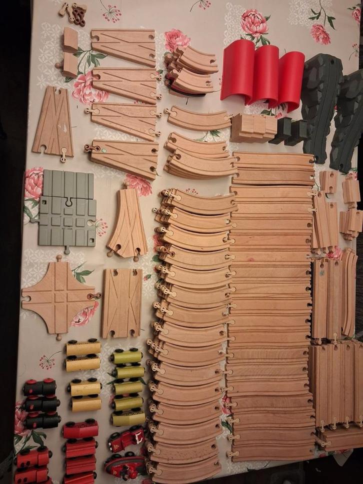 Houten treinbaan, Kinderen en Baby's, Speelgoed | Thomas de Trein, Ophalen of Verzenden