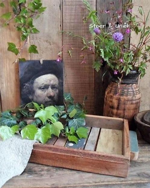 12432 D Dienblad scrapwood, Antiek en Kunst, Antiek | Woonaccessoires, Verzenden