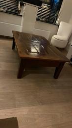 Salontafel koloniaals 80,5 /130,5 met 2 lades, Huis en Inrichting, Tafels | Salontafels, Ophalen, Gebruikt, 100 tot 150 cm, 50 tot 100 cm