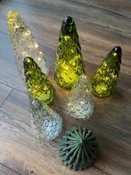 Kerstboompjes glas 6 stuks groen en transparant, Ophalen