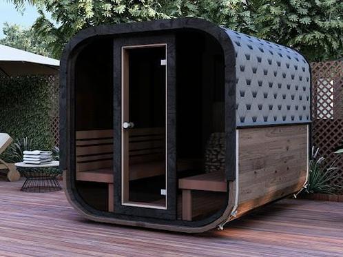 Panorama cube/iglu/quattro sauna uit massief thermohout, Sport en Fitness, Sauna, Nieuw, Complete sauna, Fins of Traditioneel