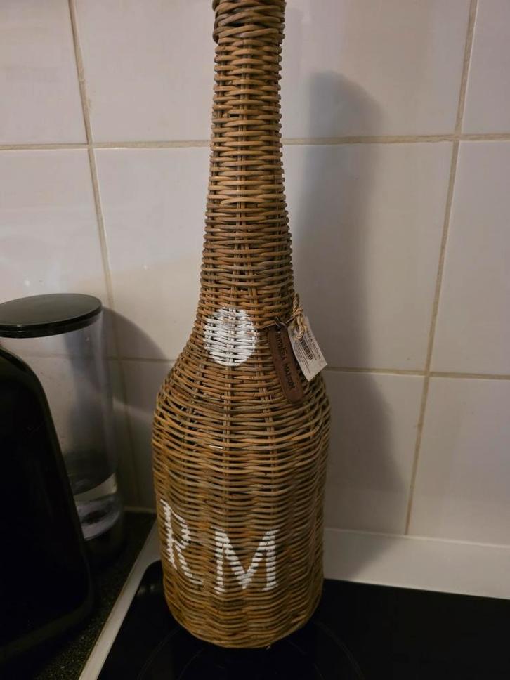 Riviera Maison Rattan Champagne fles 2 x, Huis en Inrichting, Woonaccessoires | Overige, Zo goed als nieuw, Ophalen of Verzenden