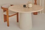 Aime Té FLOW Ronde Eettafel - Travertin, Overige materialen, 100 tot 150 cm, Rond, Ophalen of Verzenden