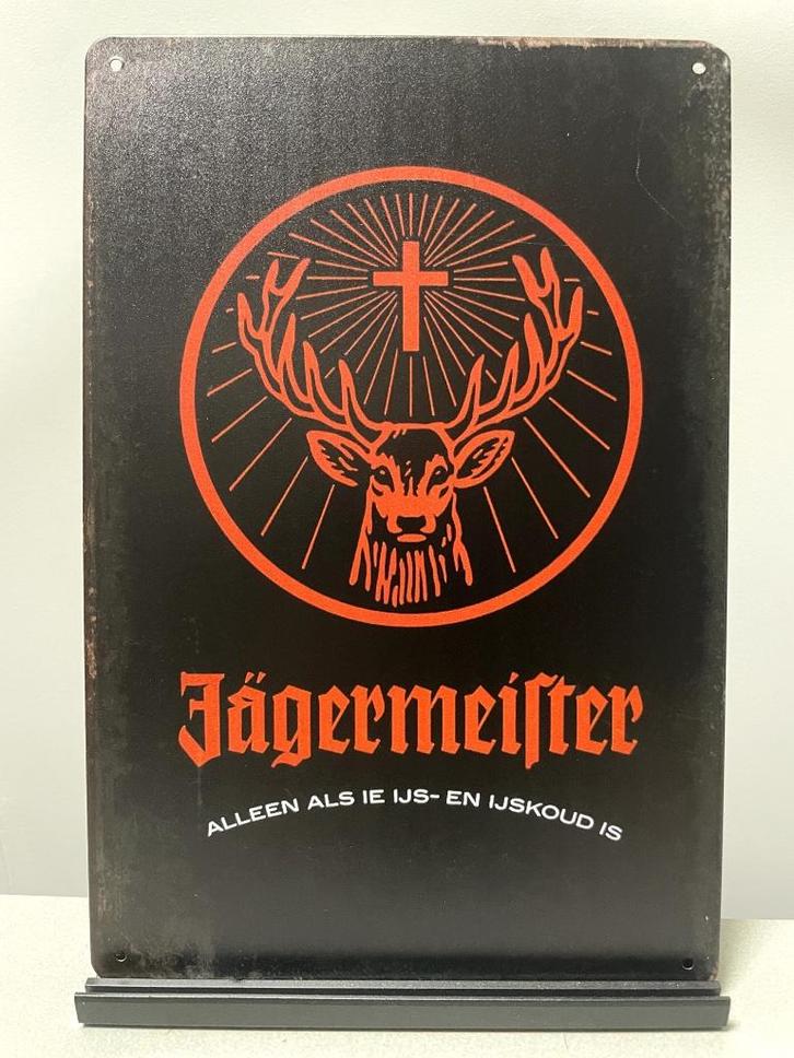 Jagermeister metalen reclamebord (Old Look), Verzamelen, Merken en Reclamevoorwerpen, Nieuw, Reclamebord, Ophalen of Verzenden