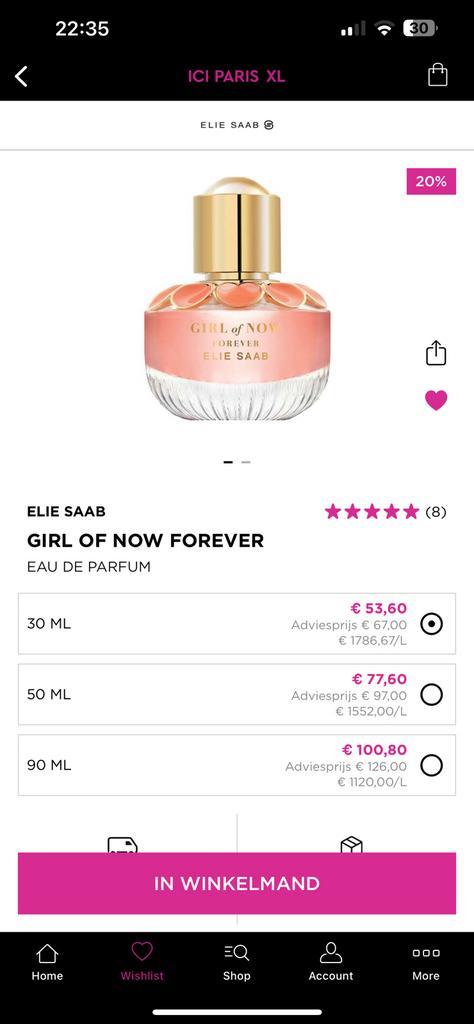 Elie Saab Girl of Now Forever bijna nieuw, Sieraden, Tassen en Uiterlijk, Uiterlijk | Parfum, Zo goed als nieuw, Ophalen of Verzenden