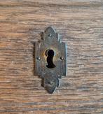 Antiek Sleutelplaatje en slot, Ophalen of Verzenden, Gebruikt