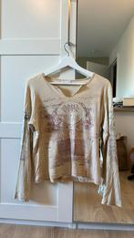 Yessica Vintage Top - Maat M/S Roze met bruin, Maat 38/40 (M), Ophalen of Verzenden, Zo goed als nieuw, Lange mouw