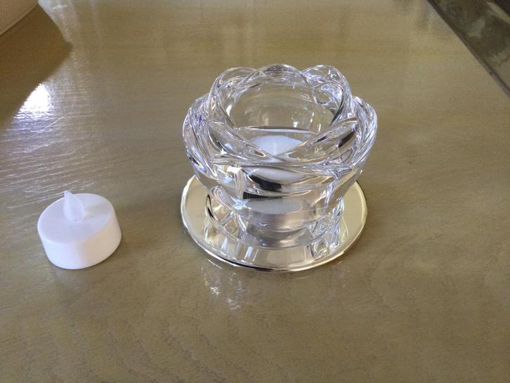 Kristallen waxinelichthouder Adria model roos met, Verzamelen, Porselein, Kristal en Bestek, Nieuw, Kristal, Ophalen of Verzenden