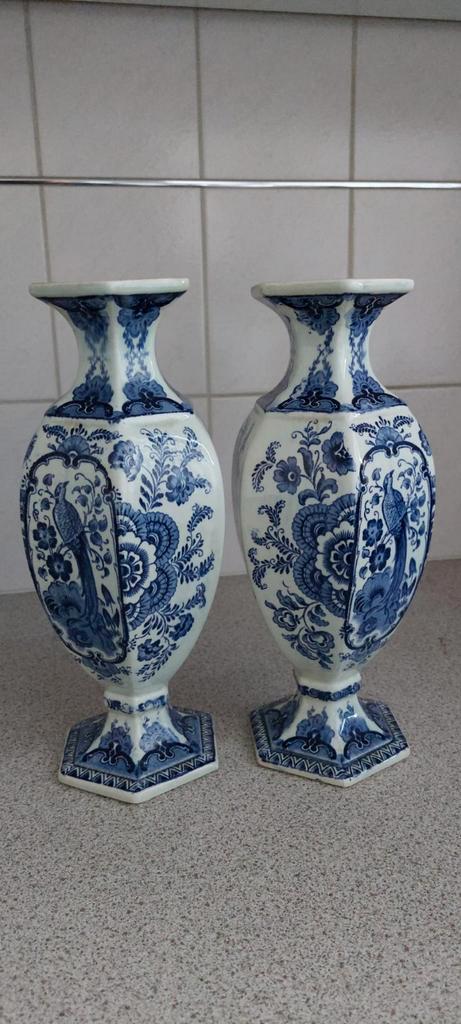Delftsblauwe Kastelen Vazen Set, Antiek en Kunst, Antiek | Vazen, Ophalen of Verzenden