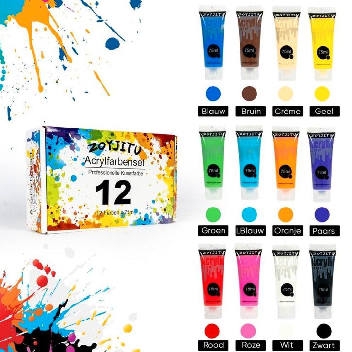 NERGENS GOEDKOPER : nieuw in doos 12 stuks Acrylverf, Hobby en Vrije tijd, Schilderen, Nieuw, Acrylverf, Ophalen of Verzenden