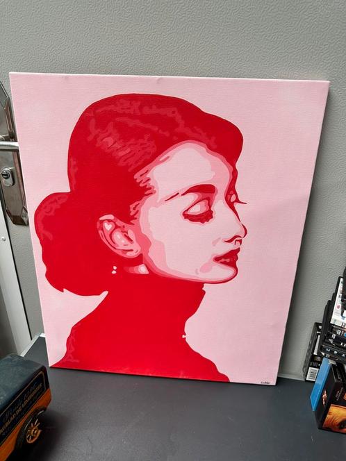 Popart Canvas Schilderij – Vrouwelijk Portret (E. Wells), Antiek en Kunst, Kunst | Schilderijen | Modern, Ophalen of Verzenden