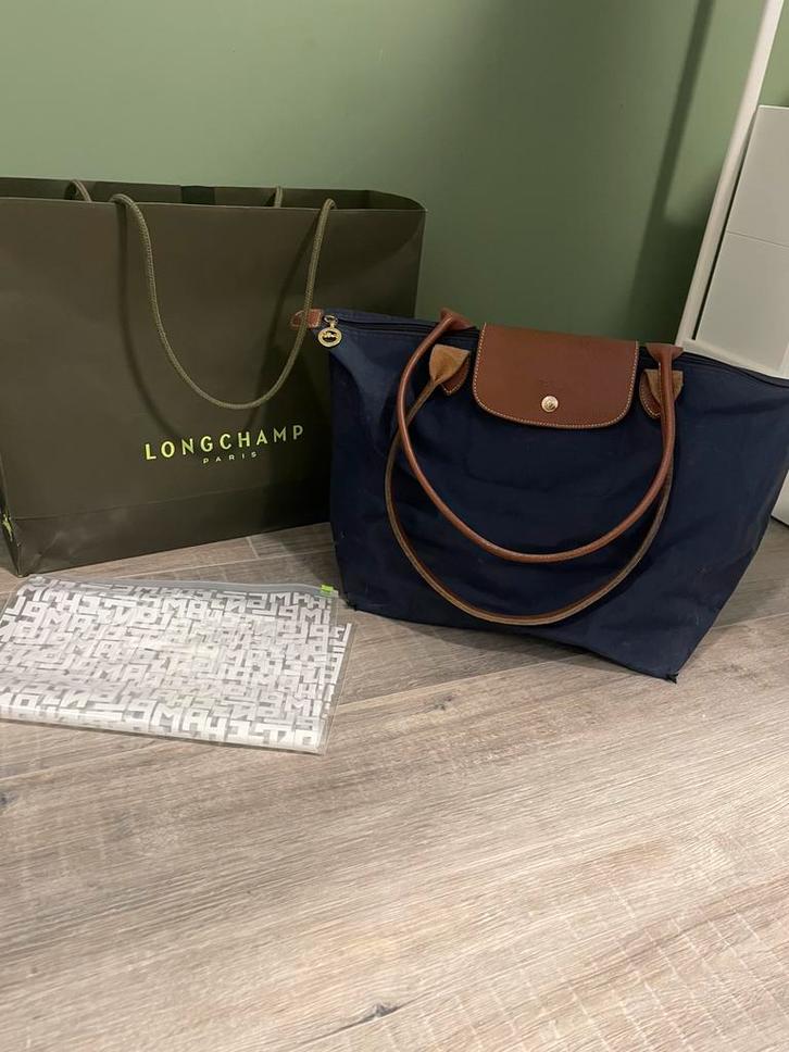 Longchamp tas, Sieraden, Tassen en Uiterlijk, Tassen | Damestassen, Gebruikt, Schoudertasje, Blauw, Ophalen of Verzenden