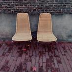 IKEA Linus Wicker en Chromen Stoel, Huis en Inrichting, Stoelen, Ophalen, Vintage ikea, Twee, Bruin