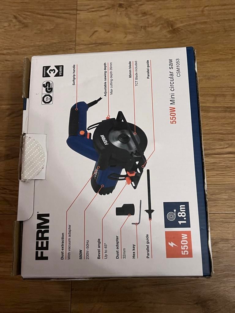 FERM Mini Cirkelzaag circular saw 550W - Nieuw!, Ophalen of Verzenden, Nieuw, Overige typen, Overige merken