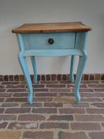 side-table/bijzettafel/nachtkastje blauw met lade, Ophalen, Minder dan 55 cm, Gebruikt, Rechthoekig