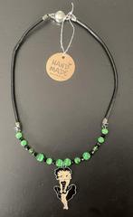 Design ketting met Betty Boop hanger, Sieraden, Tassen en Uiterlijk, Ophalen of Verzenden, Nieuw, Zwart, Overige materialen