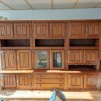 Eiken wandmeubel met kasten en lades, Huis en Inrichting, Kasten | Buffetkasten, Ophalen of Verzenden, Gebruikt, 25 tot 50 cm