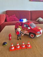 Brandweerauto en commandant van Playmobil. Licht+geluid., Ophalen of Verzenden, Gebruikt, Complete set